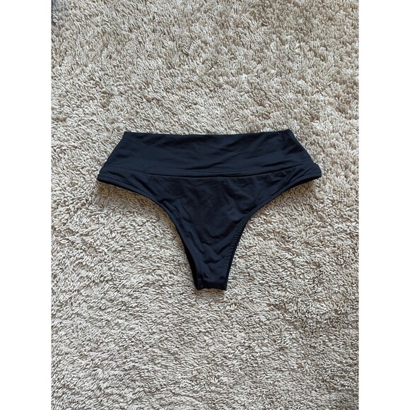 Frankies Bikinis Dreamy High Waist Bikini Bottom in Black Size SMALL - Picture 1 of 6